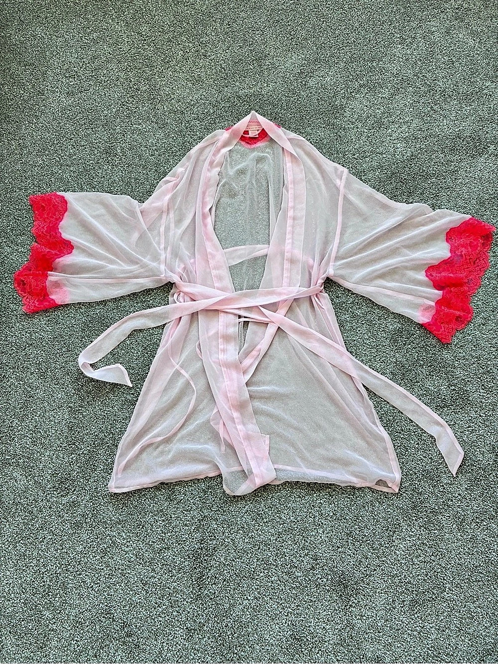 Victoria's Secret Dream Angels Chiffon & Lace Short Robe Pink